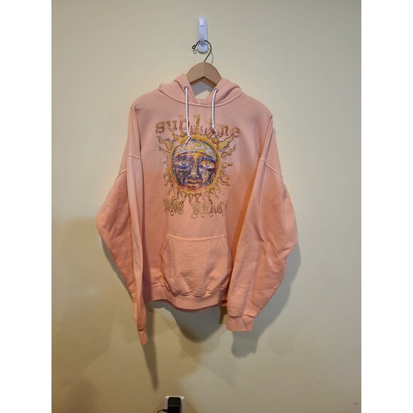 Sublime Long Beach Pink/Orange Dye Hoodie Sweatshirt S/M - Picture 1 of 4